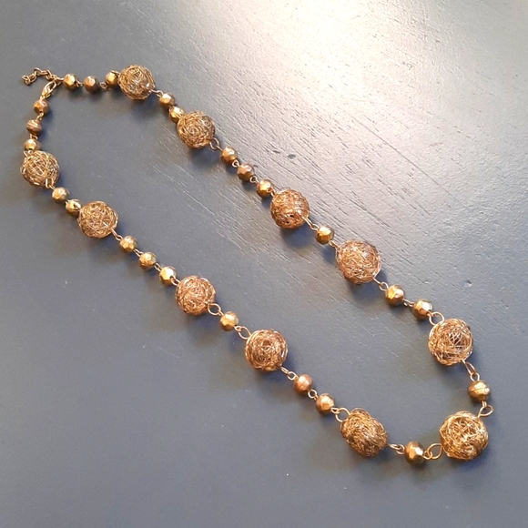 VINTAGE 'GOLD TUMBLEWEED' NECKLACE - Picture 1 of 6